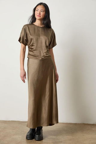 Satin Bais Maxi Skirt