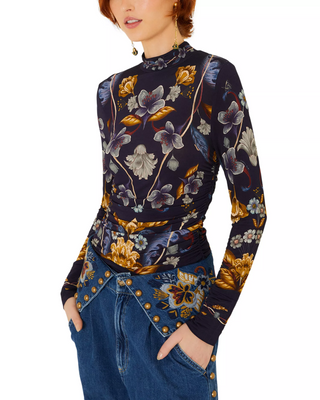 Golden Nature Navy Blue Jersey Blouse