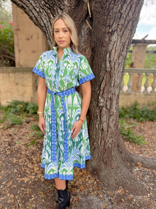 Sydney Shirtdress IKAT GREEN