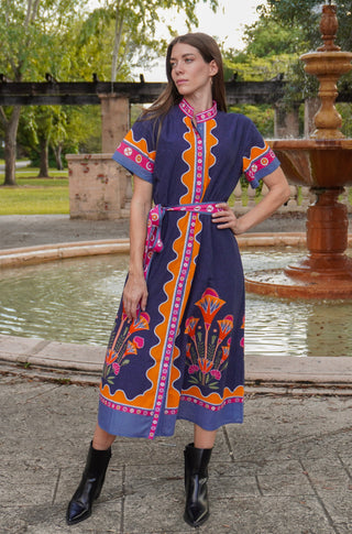Sydney Shirtdress - Lotus Navy
