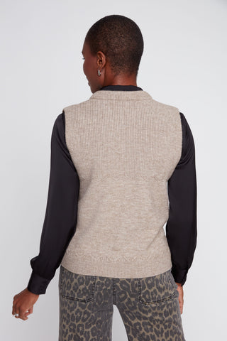 Leopard tie sweater vest