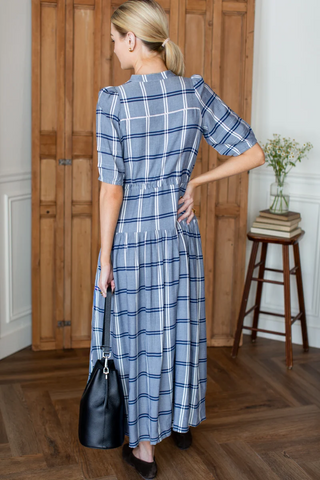 Lucy Basque Dress Skye Plaid