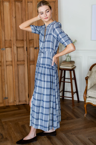 Lucy Basque Dress Skye Plaid