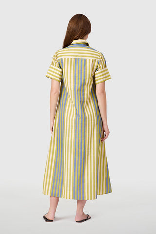 Gibbons Dress - Chartreuse Stripes