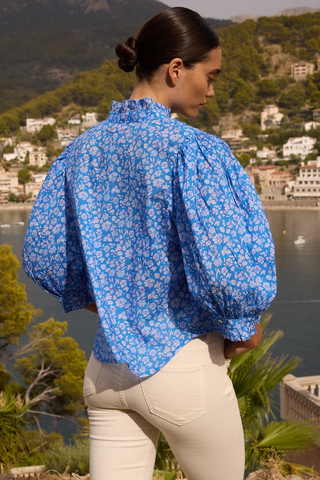 Ruffle Front Button Blouse
