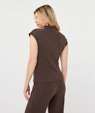 Mock neck sweater slv/lss-cacao
