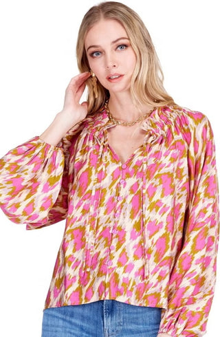 Elastic Neck Peasant Top
