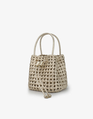 Perrie Bucket Mini Woven Square Hi Shine