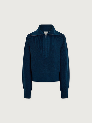 Maura Half Zip Rib Knit