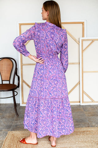 Frances 4 V Dress Violet Wildflower