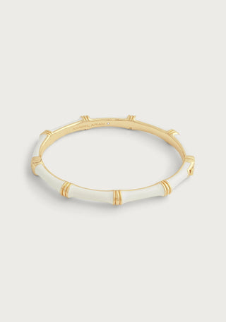 Bamboo Enameled Hinged Bangle - bamboo enameled hinged bangle
