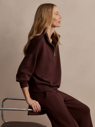 Hawley half zip sweat Coffee Bean
