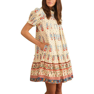 Drifter Mini Dress Fall Floral Cream