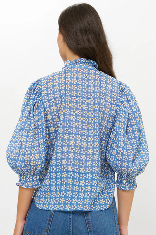 Ruffle Front Button Blouse