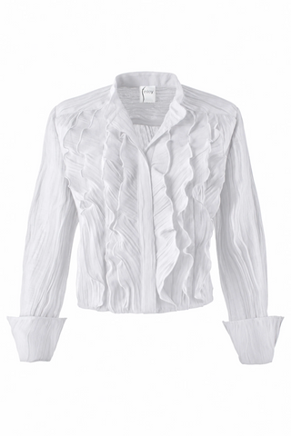 Raffaele Ruffle Shirt Vertical Crush