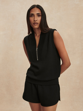 beau sleeveless half zip