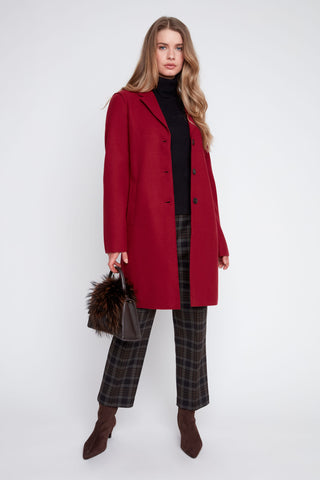 Long Knit Jacket Cranberry