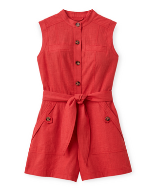 Rachel Sleeveless Romper Poppy
