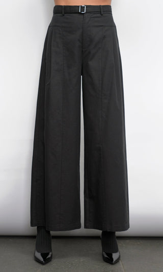 Hera Wide Leg Palazzo Twill Pants