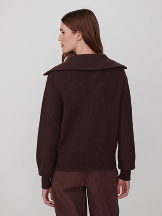 Enrico knit jacket-coffee bean