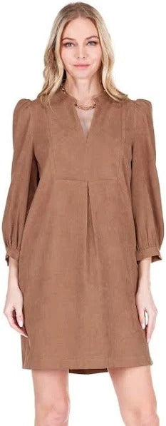 Corduroy Front Yoke Dress