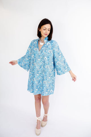 Faye Dress Blue Peony