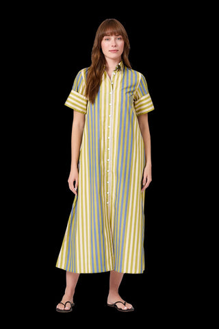 Gibbons Dress - Chartreuse Stripes