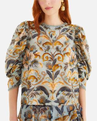 Duplicate of Snake Garden Blue 3D Blouse
