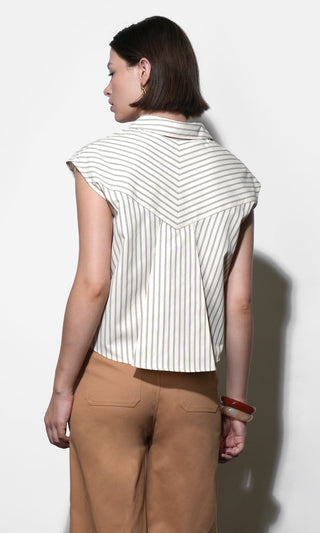 Everly Dolman Stripe Shirt Elastic Hem