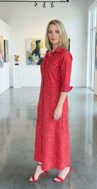 Nico Maxi Dress Damask Red