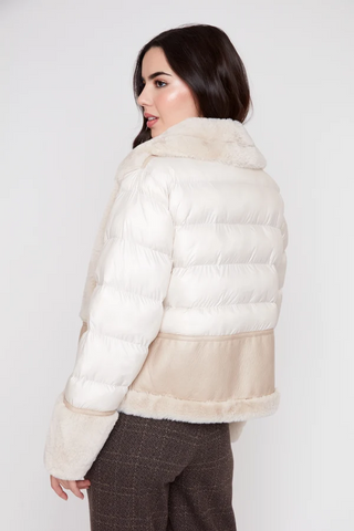 Faux fur vest puff