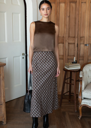 Jeanne Top Cocoa Silk - S