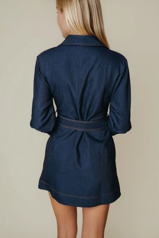 Naomi Dress Dark Denim