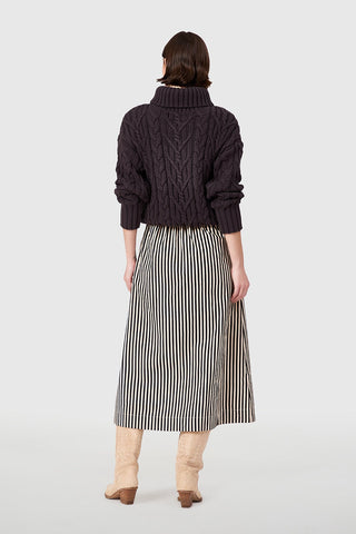 Scout Skirt - Ganache Pinstripe