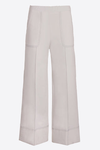 Wide-Leg Ecru Trousers
