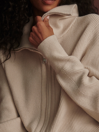 enrico zip through knit jacket
