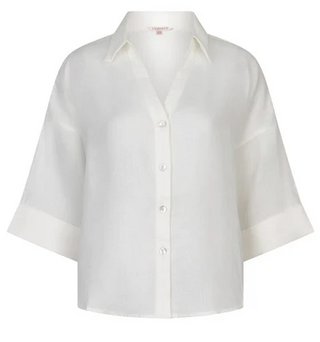 Blouse turn up linen