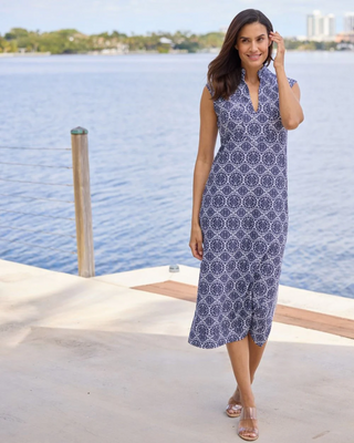 Kristen Maxi Tribal Medallion Navy
