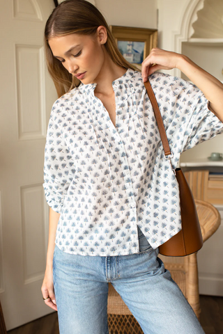 Mandarin Collar Top Cleo Organic