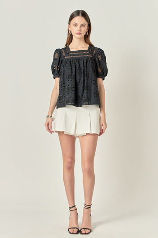 Square Neck Embroided Top