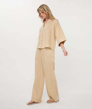 Blouse Turn up Linen