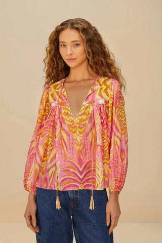 Pineapple Tapestry Pink Blouse
