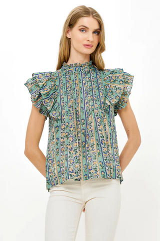 Pintuck Ruffle Top