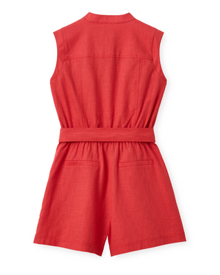 Rachel Sleeveless Romper Poppy