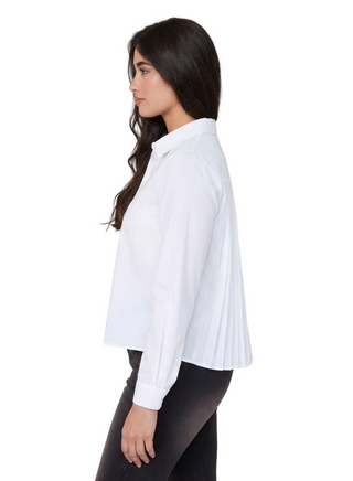 Pleat Back White Blouse
