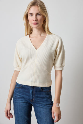 Seamed V-Neck Top