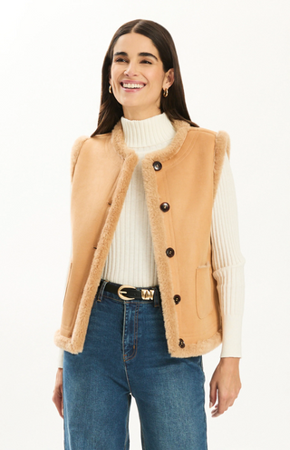 Hyland Rev Sherpa Vest Iced Coffee