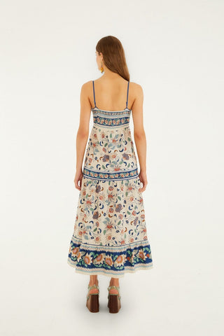 Floral Delhi Tapestry Light Pink Midi Dress
