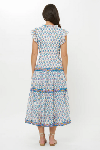 Cinched Flirty Midi  Crocus Blue