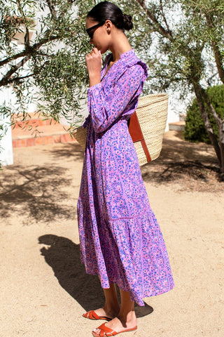 Frances 4 V Dress Violet Wildflower